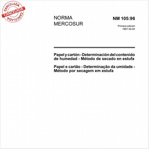 Papel e cartão - Determinação da umidade - Método por secagem em estufa