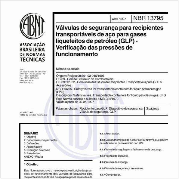 Válvulas de segurança para recipientes transportáveis de aço para gases liquefeitos de petróleo (GLP) - Verificação das pressões de funcionamento