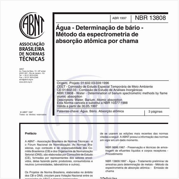 Água - Determinação de bário - Método da espectrometria de absorção atômica por chama
