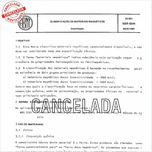 Classificação de materiais magnéticos