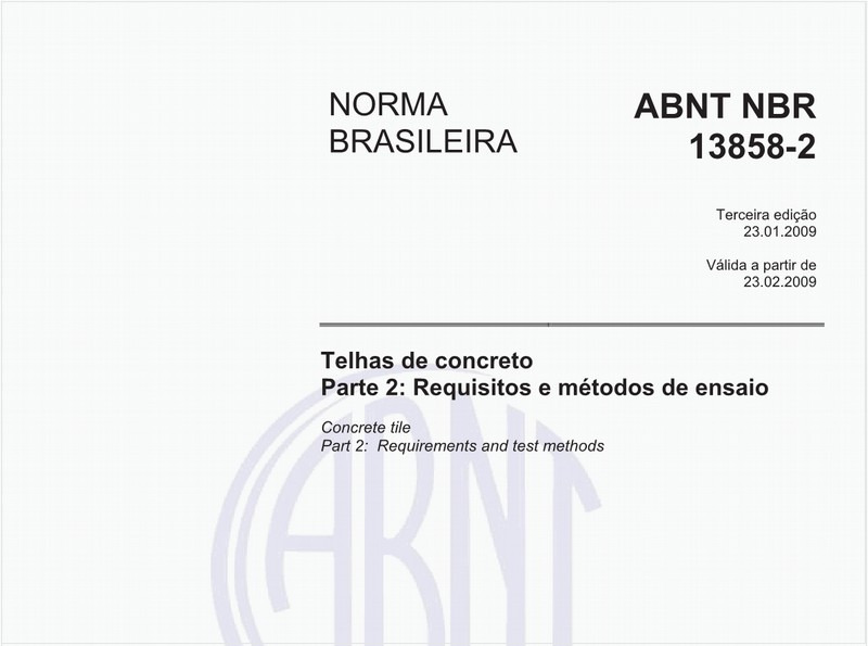 Telhas de concreto - Parte 2: Requisitos e métodos de ensaio
