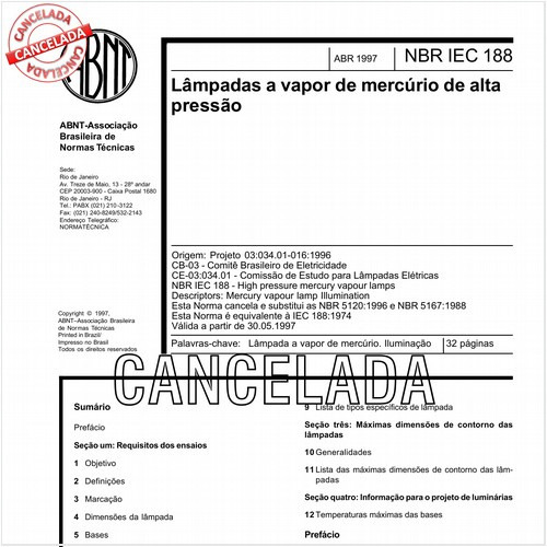 Lâmpadas a vapor de mercúrio de alta pressão