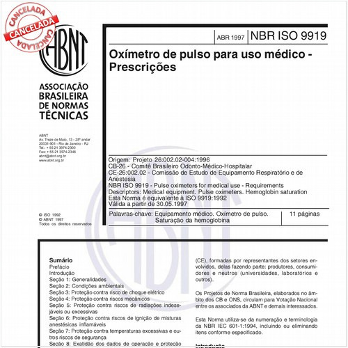 Oxímetro de pulso para uso médico - Prescrições