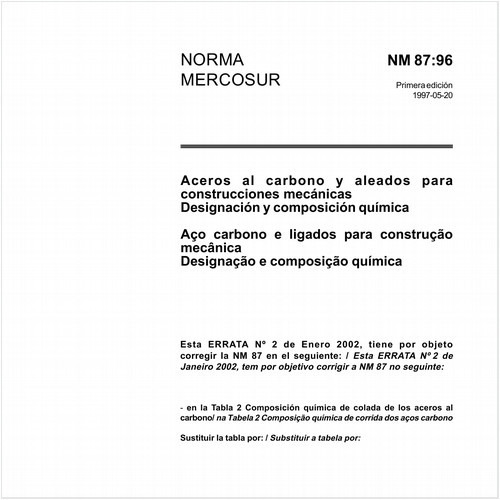 Aço-carbono e ligados para construção mecânica - Designação e composição química