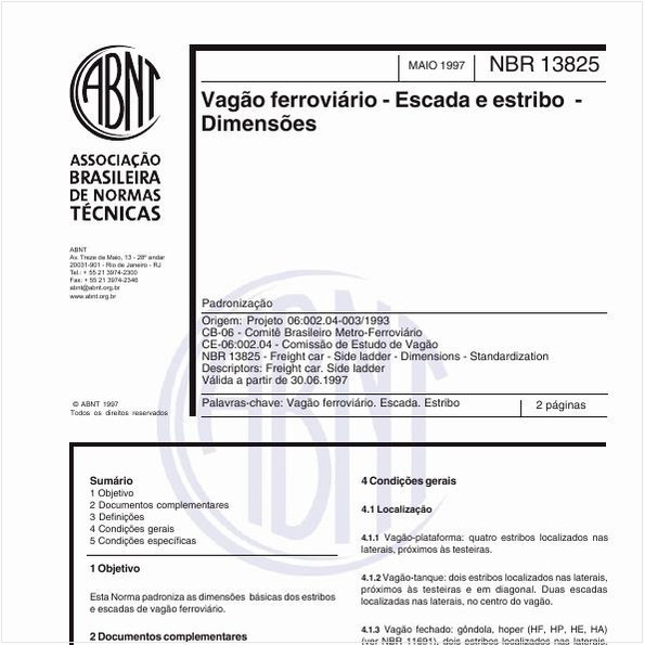 Vagão Ferroviário - Escada e estribo - Dimensões