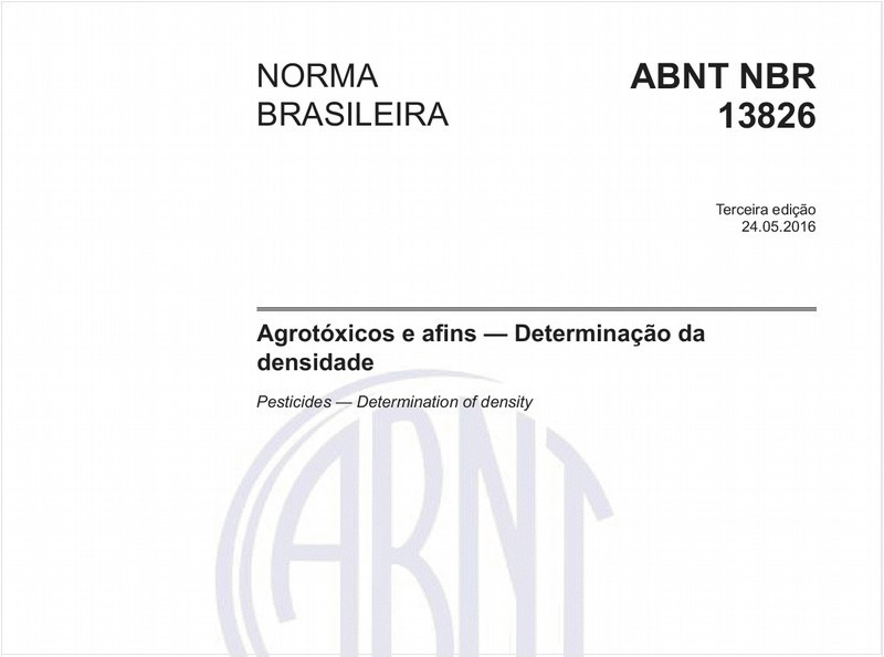 Agrotóxicos e afins - Determinação da densidade