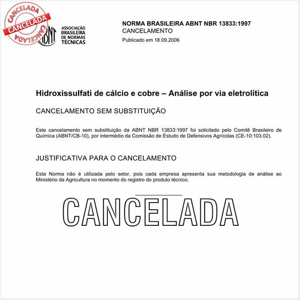 Hidroxissulfato de cálcio e cobre - Análise por via eletrolítica