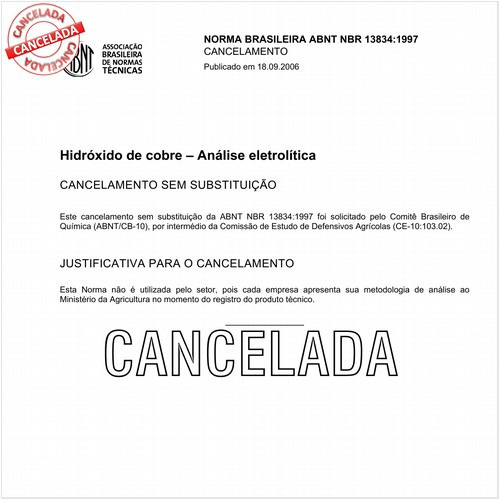 Hidróxido de cobre - Análise eletrolítica