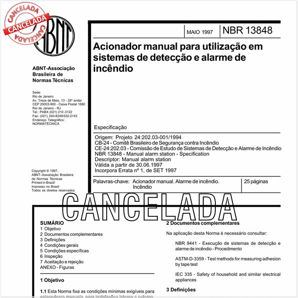 Acionador manual para utilização em sistemas de detecção e alarme de incêndio