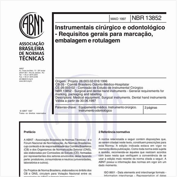 Instrumentais cirúrgico e odontológico - Requisitos gerais para marcação, embalagem e rotulagem
