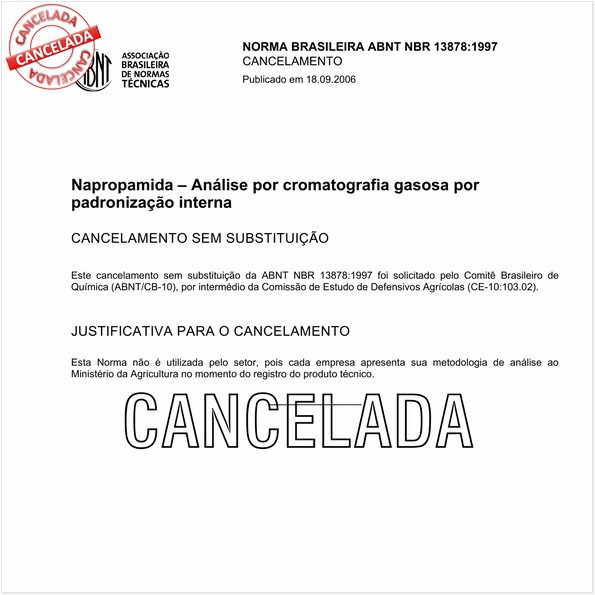 Napropamide - Análise por cromatografia gasosa por padronização interna