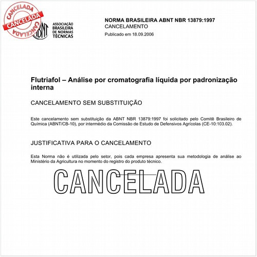Flutriafol - Análise por cromatografia líquida por padronização interna