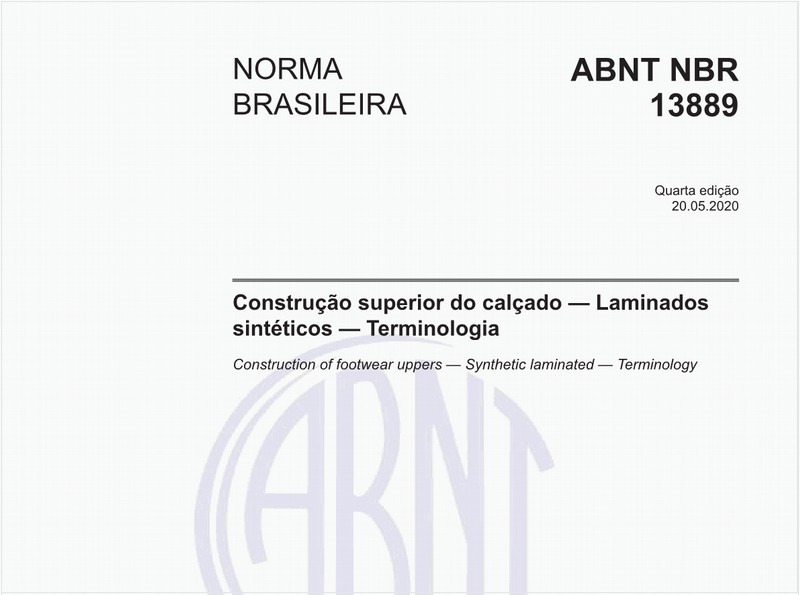 Construção superior do calçado — Laminados sintéticos — Terminologia