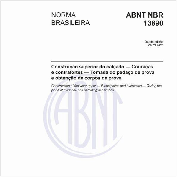 Construção superior do calçado — Couraças e contrafortes — Tomada do pedaço de prova e obtenção de corpos de prova