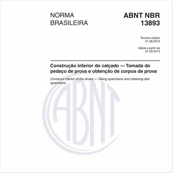 Construção inferior do calçado — Tomada do pedaço de prova e obtenção de corpos de prova