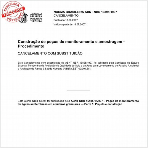 Construção de poços de monitoramento e amostragem - Procedimento