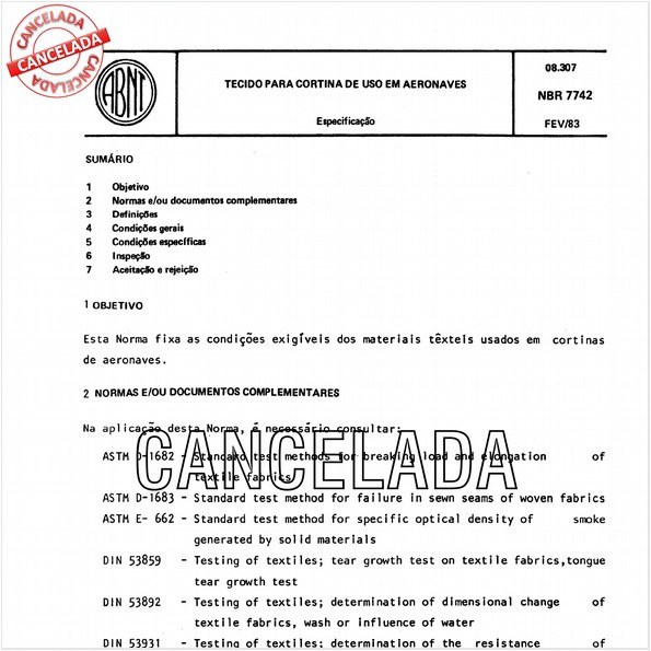 Tecido para cortina de uso em aeronaves