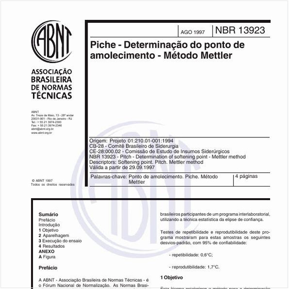 Piche - Determinação do ponto de amolecimento - Método Mettler