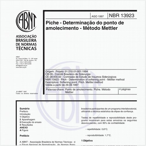 Piche - Determinação do ponto de amolecimento - Método Mettler