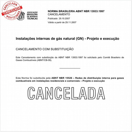 Instalações internas de gás natural (GN) - Projeto e execução