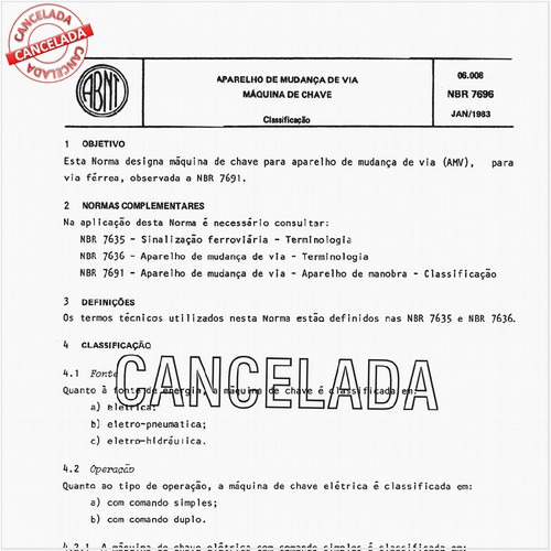 Aparelho de mudança de via - Máquina de chave