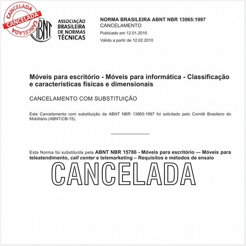Móveis para escritório - Móveis para informática - Classificação e características físicas e dimensionais