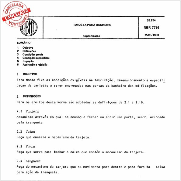 Tarjeta para banheiro