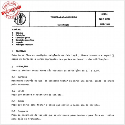 Tarjeta para banheiro