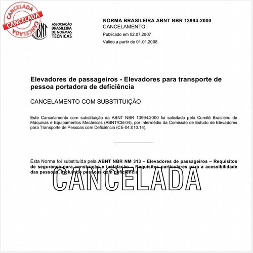 Elevadores de passageiros - Elevadores para transporte de pessoa portadora de deficiência