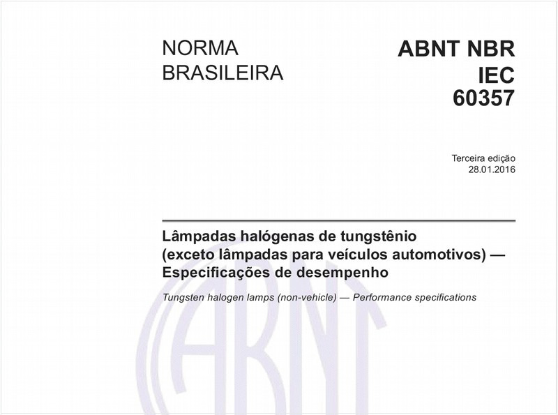 Lâmpadas halógenas de tungstênio (exceto lâmpadas para veículos automotivos) — Especificações de desempenho