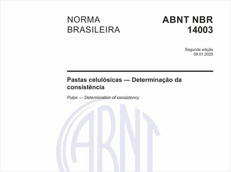 Pastas celulósicas - Determinação da consistência