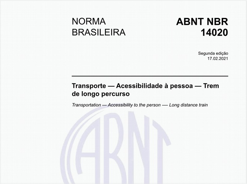 Transporte — Acessibilidade à pessoa — Trem de longo percurso