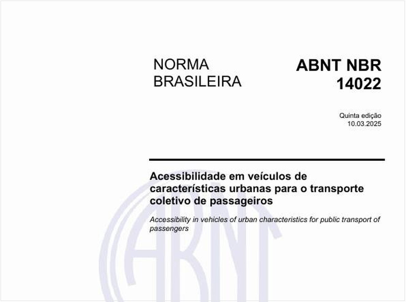 Acessibilidade em veículos de características urbanas para o transporte coletivo de passageiros