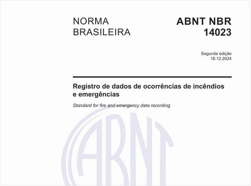 Registro de dados de ocorrências de incêndios e emergências