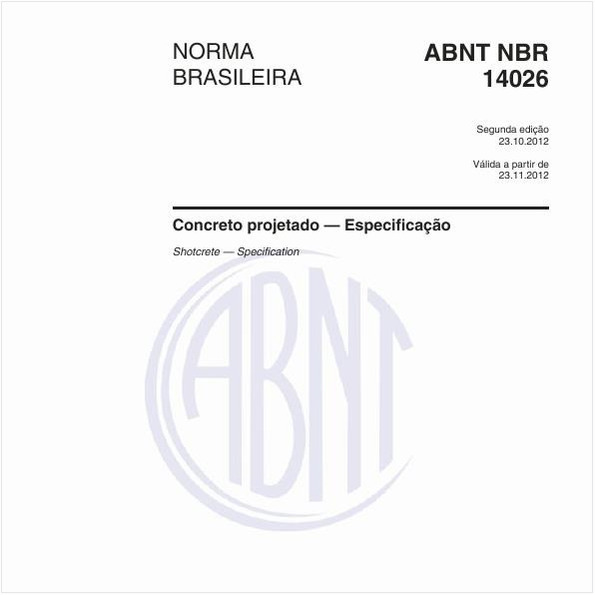 Concreto projetado — Especificação