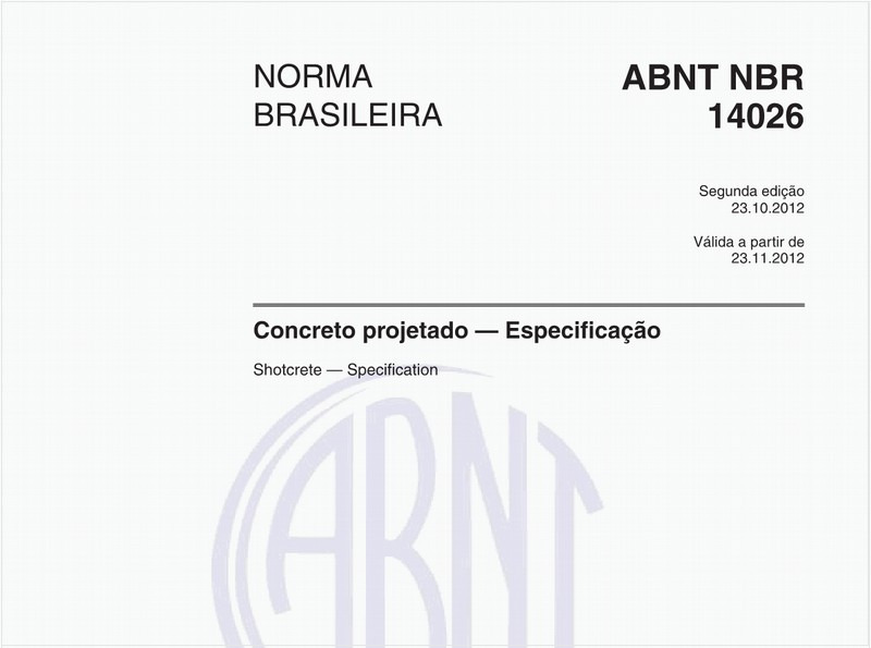 Concreto projetado — Especificação