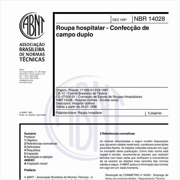 Roupa hospitalar - Confecção de campo duplo