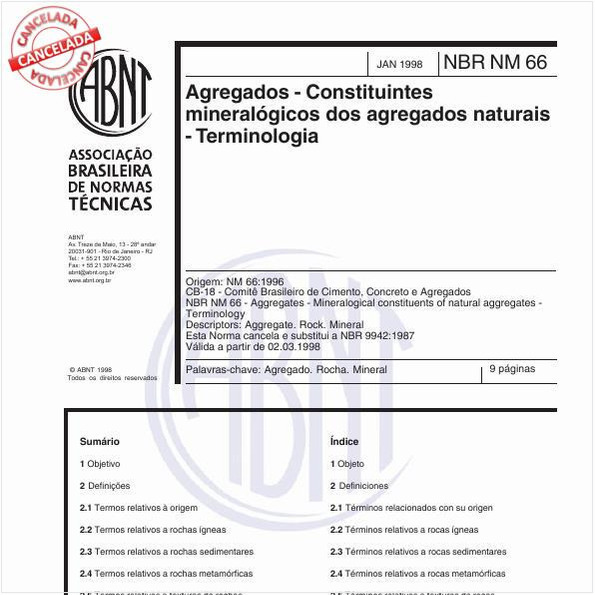 Agregados - Constituintes mineralógicos dos agregados naturais - Terminologia