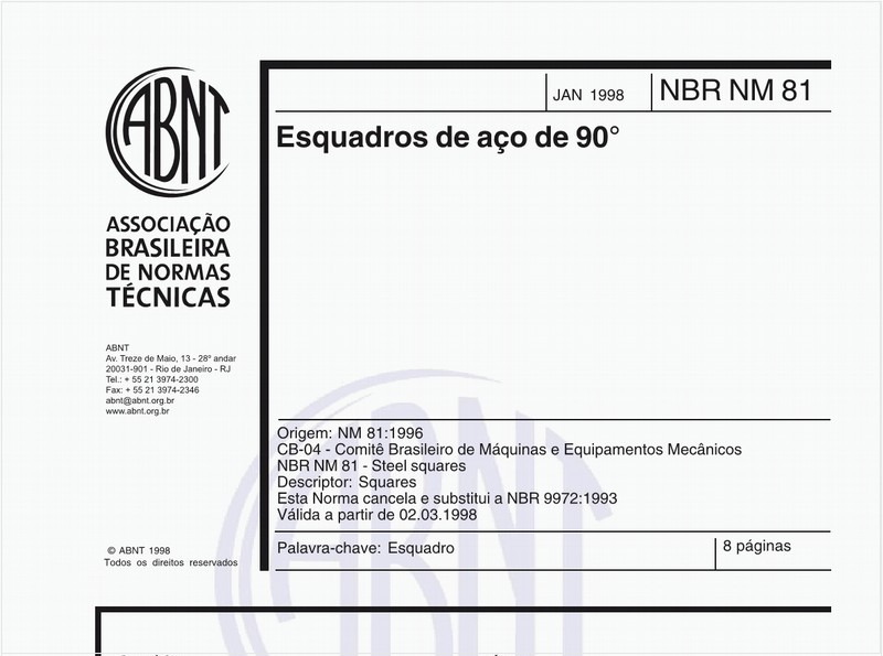 Esquadros de aço de 90°