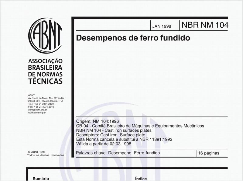 Desempenos de ferro fundido