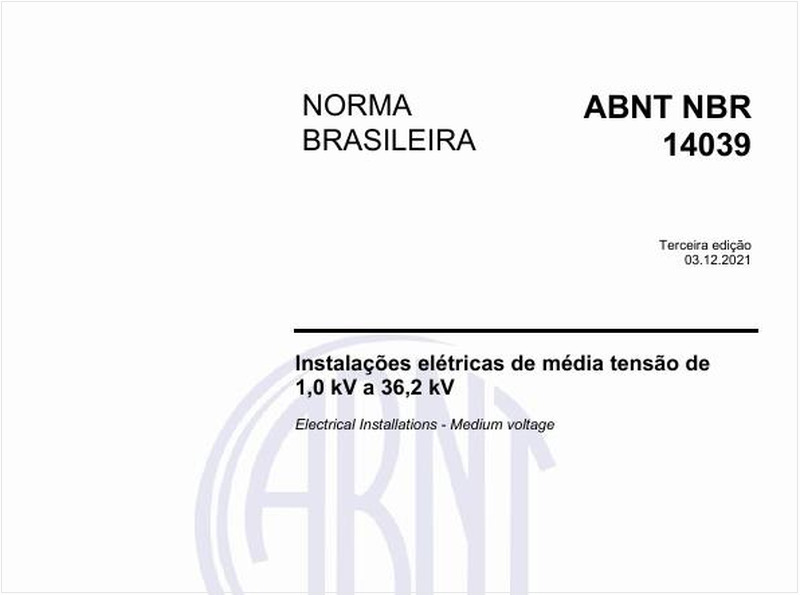 Instalações elétricas de média tensão, de 1,0 kV a 36,2 kV