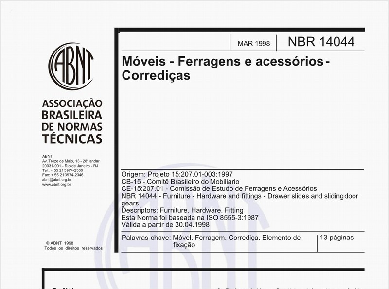 Móveis - Ferragens e acessórios - Corrediças