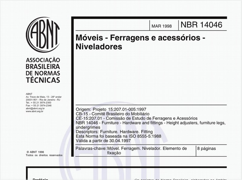 Móveis - Ferragens e acessórios - Niveladores