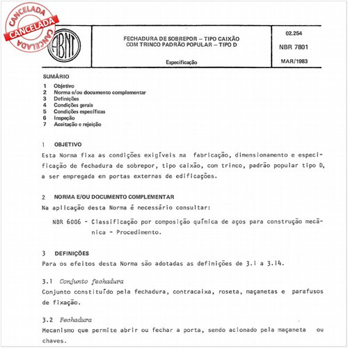 Fechadura de sobrepor - Tipo caixão com trinco - Padrão popular - Tipo D
