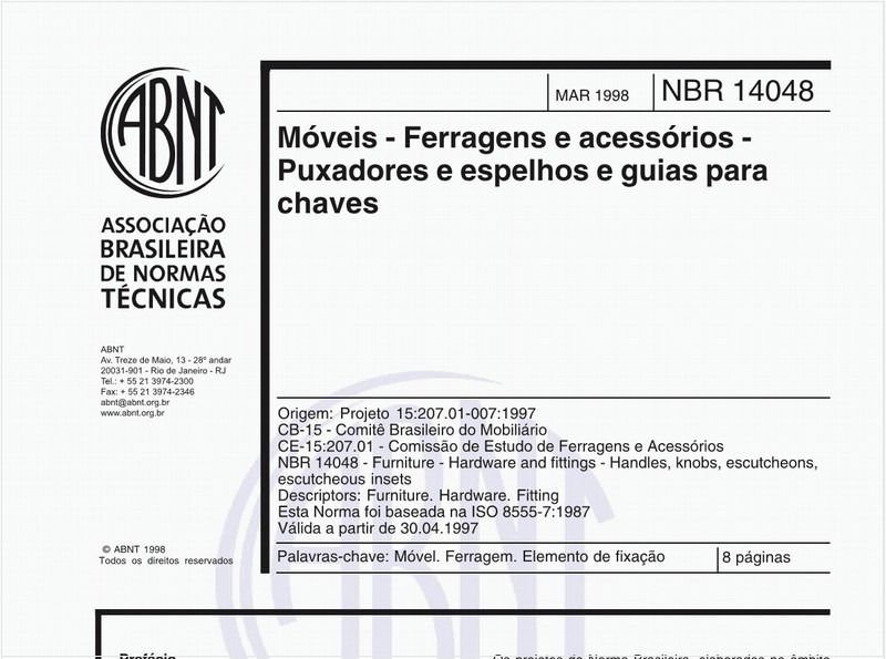 Móveis - Ferragens e acessórios - Puxadores e espelhos e guias para guias chaves