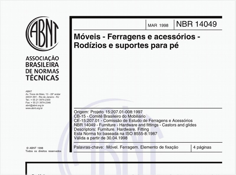 Móveis - Ferragens e acessórios Rodízios e suportes para pé