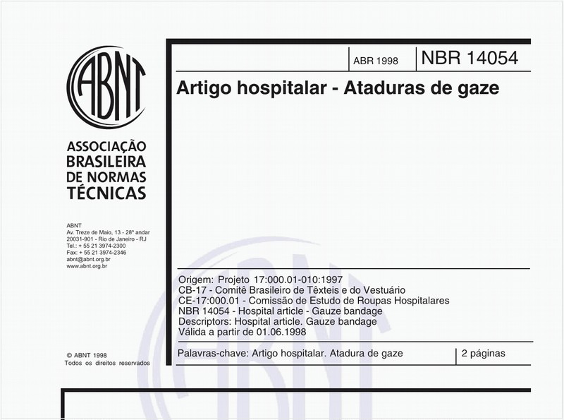 Artigo hospitalar - Ataduras de gaze