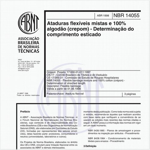Ataduras flexíveis mistas e 100% algodão (crepom) - Determinação do comprimento esticado