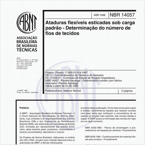 Ataduras flexíveis esticadas sob carga padrão - Determinação do número de fios de tecidos