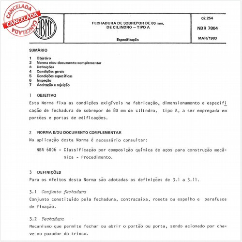 Fechadura de sobrepor de 80 mm, de cilindro - Tipo A